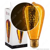 Girard Sudron Lampadina E27 Filamento LED Cosmos 4W Bulb ST64 Vetro Specchiato Oro Effetto 3D