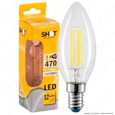 Bot Lighting Lampadina LED E14 4W Candela Filamento - Colore : Bianco Caldo