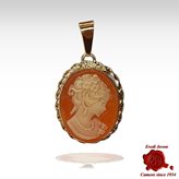 Venice Cameo Gold Necklace Pendant - Cameo Size : 10-12 mm