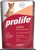 Prolife cat adult salmone e riso busta umido 85 gr