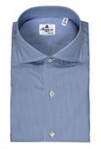 Dress shirt blue royal striped fabric 170 a due Napoli Finamore 1925 - Size : 38