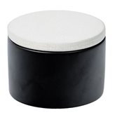 Lubinski Vaso porta tabacco cilindrico in ceramica - Nero/Bianco