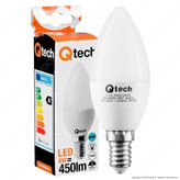 Qtech Lampadina LED E14 6W Candela - Colore : Bianco Caldo