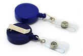25 pz Porta Badge Blue estensibili in plastica con fascetta in vinile rinforzato e anello in metallo
