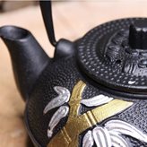 Black cast-iron decorated teapot 600 ml