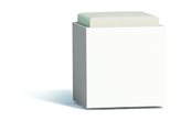 Pouf Comfy Square Bianco in Polimero Monacis - Cm 40X40X47,5 H