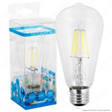 SkyLighting Lampadina LED E27 6W Bulb ST64 Filamento - Colore : Bianco Caldo