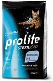 Prolife Cat sterilised sensitive Ad white Pesce e Patate 0,4 kg