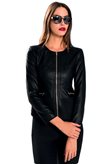 EDAS  efesto giacca donna nero lavorata in similpelle - Taglia : 46, Colore : Nero, Stagione : Autunno/Inverno, Genere : Donna