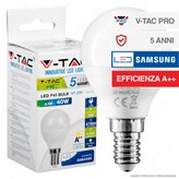 V-Tac PRO VT-225 Lampadina LED E14 4,5W MiniGlobo P45 Chip Samsung - SKU 264 / 265 / 266 - Colore : Bianco Caldo