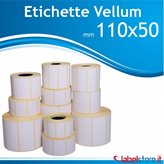 Etichette adesive carta VELLUM 110x50 mm in rotolo da 1000 pz e sconto quantità