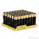 Clipper Large Fantasia Black Gold Cap - Box da 48 Accendini