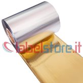 Ribbon mm 80x200 Mt colore ORO tipo RESINA per stampa trasferimento termico