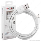 V-Tac VT-5542 USB Data Cable Type-C Cavo Colore Bianco 1,5m - SKU 8456