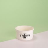 Coppette Cartoncino C100 per gelato con il tuo logo - Stampa : 1 colore- Scegli il fondo del prodotto : Bianco