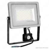 V-Tac VT-4830 PIR Faretto LED 30W Ultra Sottile Slim con Sensore Colore Grigio e Nero - Colore : Bianco Naturale