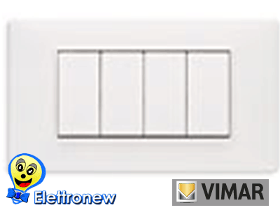 Vimar Plana placca 4 moduli colore bianco 14654.01