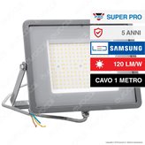 V-Tac PRO VT-106 Faro LED SMD 100W High Lumens Ultrasottile Chip Samsung da Esterno Colore Grigio - SKU 770 / 771 - Colore : Bianco Naturale