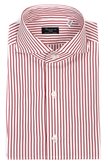 Classic shirt white popeline cotton stripe red Napoli Finamore 1925 - Size : 39