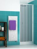 Porta doccia per nicchia in PVC - Colore : Pastello Bianco, Larghezza : 134.7 cm, Altezza : 185 cm, Apertura : Centrale