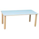 Tavolo rettangolare gambe tonde top azzurro - l. tornita