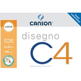Album da disegno C4 Canson - Liscio riquadrato - 33x48 cm - 200 g/mq - 20 - 100500454