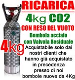 ForHome Servizio Ricarica Bombola Co2 da 4Kg Acciaio a Domicilio con Valvola Residuale Certificata
