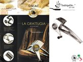 Omac Grattugia Manuale In Acciaio Inox Gratta Formaggio a Manovella Con Rullo Acciaio. Prodotto in Italia
