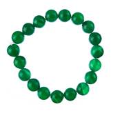 Bracciale Agata Verde, elastico, sfere 10mm