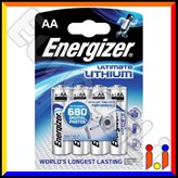 Energizer Ultimate Lithium Stilo Litio AA LR6 - Blister 4 Batterie