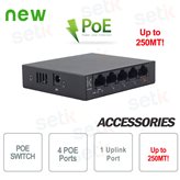 Switch Poe di rete 4 porte+ 1 Uplink fino a 250 metri 10/100MBPS