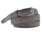 Cintura uomo donna in cuoio testa di moro effetto corteccia da 2 cm - Taglia : 120cm, Colore : MARRONE SCURO
