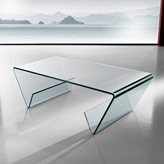 Tavolino da salotto in vetro curvato Gabry