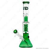 Bong Grace Glass Green Beaker G340G in Vetro Lavorato - Altezza 35 cm