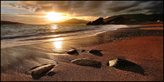 Quadro Stone in the beach paesaggio mare moderno 100 x 200 cm - Dimensioni : 77 x 143 cm