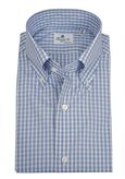 Shirt regular fit Napoli170 a due  blue check button down collar - Size : 44