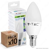 10 Lampadine LED V-Tac VT-1818 E14 4W Candela - Pack Risparmio - Colore : Bianco Naturale