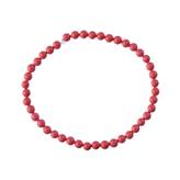 Bracciale Corallo Bambù Rosa, elastico, sfere 4mm
