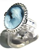 Virgin Blue Cameo Silver Ring