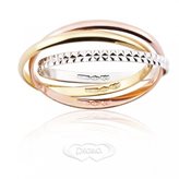 Fede Nuziale Diana Oro Bianco Giallo Rosa CARFD100 - Misura anello : 17