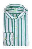 Shirt Tokyo sport slim-fit green stripe cotton Finamore 1925 - Size : M