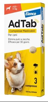 Adtab antiparassitario per cani 5,5-11kg - 3 compresse masticabili