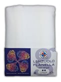 LENZUOLO CON ANGOLI IN FLANELLA BIANCO Fior di Flanella © TUTTE LE MISURE - Misura : 1 PIAZZA