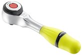 1/4" fast ratchet with rotating handle - FLUO - L [mm] : 120// [g] : 160// L1 [mm] : 120// H [mm] : 29// d [mm] : 27// d1 [mm] : 21