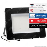 V-Tac PRO VT-505 Faro LED SMD 500W IP65 High Lumens Ultrasottile Chip Samsung Colore Nero - SKU 966 / 967 - Colore : Bianco Naturale