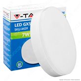 V-Tac VT-1969 Lampadina LED GX53 7W Bulb Disc - SKU 4437 / 4438 / 4439 - Colore : Bianco Freddo