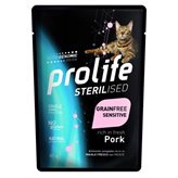 Prolife Cat Sterilised Grainfree Sensitive Maiale e Patate - 85 gr - NEW (PACCO: BUSTA SINGOLA)