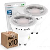 10 Lampadine LED V-Tac VT-2108D Faretto LED GU10 6,5W Spotlight 38° Dimmerabile - Pack Risparmio - Colore : Bianco Naturale