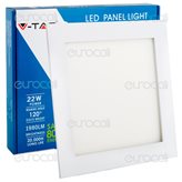 V-Tac VT-2200 SQ Pannello LED Quadrato 22W SMD5630 da Incasso - Colore : Bianco Caldo