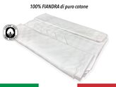 SERVIZIO tovaglia FIANDRA BIANCA puro cotone CON TOVAGLIOLI - Misura : Cm. 140x240 + 12 tovaglioli